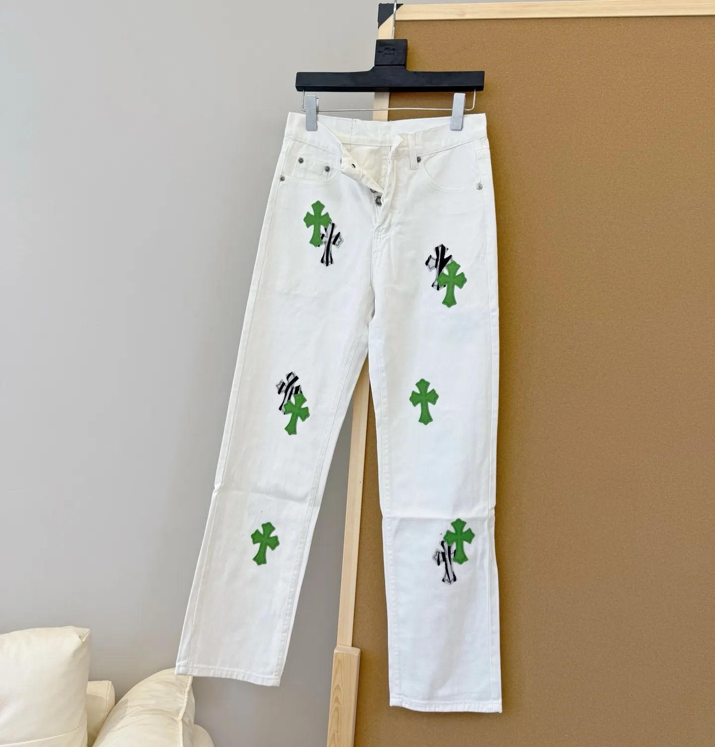 P230 Style number: D322 🇬🇧UK only | Chrome Hearts Chrome Hearts Green Zebra Jeans UK London Limited Apple Green Zebra Cross Jeans SIZE #28 30 32 34